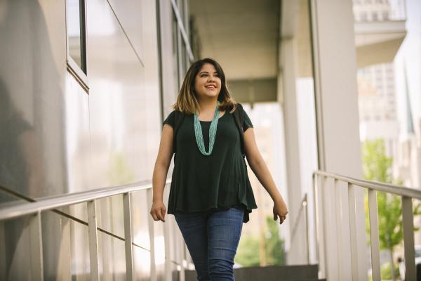 TCC student on campus